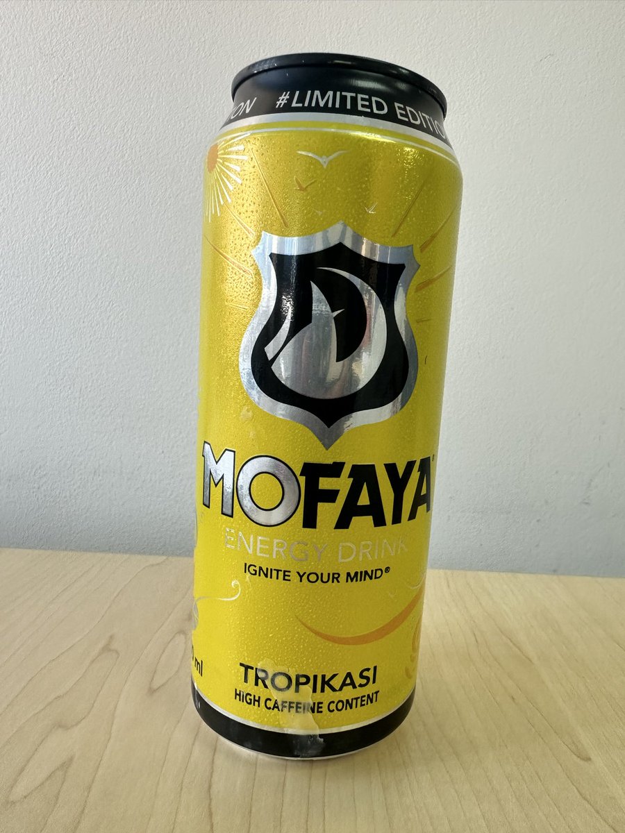 evalhm's tweet image. Not an Energy drink person, but I’m tasting MOFAYA today.