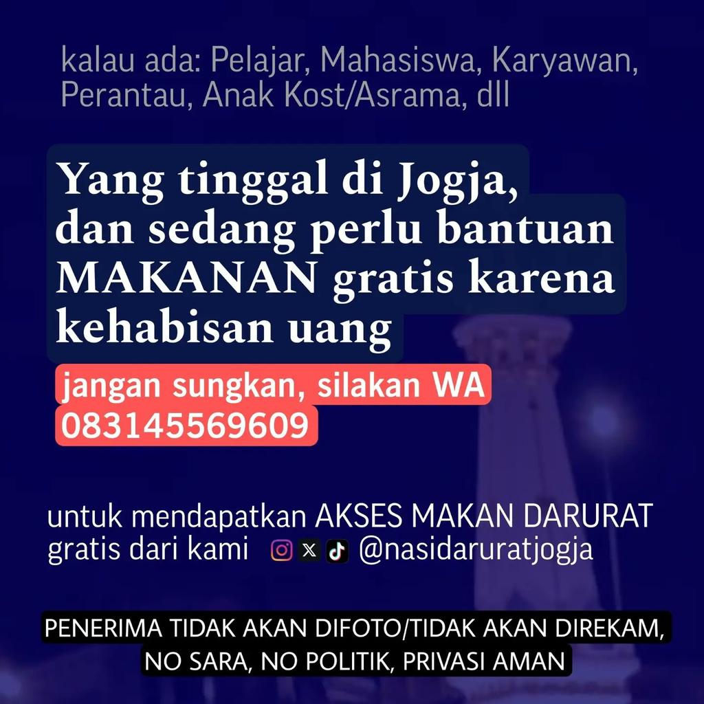 nasidaruratJogj's tweet photo. walah rame, nitipp share kalau kalian punya temen² yg baru aja kuliah atau kalau lg meeantau di Jogja.... https://t.co/2kdeIPQOvA