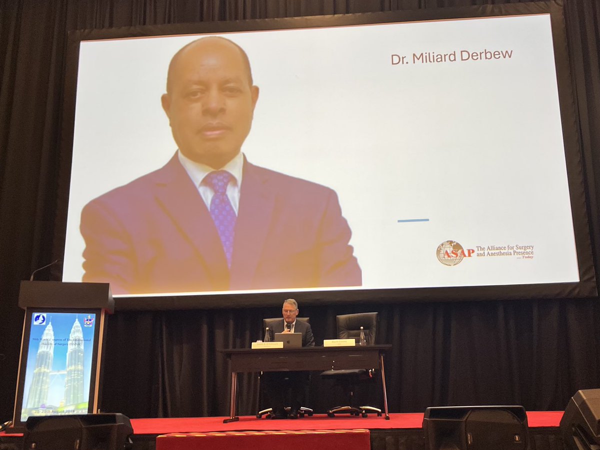 Dr Milard Derbew, ASAP President, delivers his address remotely, as read by Dr Russ Gruen.  A historic moment as after 11 years as an Integrated Society of <a href="/iss/">ishaan</a>-sic, ASAP announces mission completed, giving way to a comprehensive global commitment within ISS.  #ISW2024