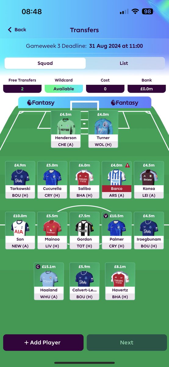 Any FPL players know why Havertz is 8.1m but selling him only gets me 8.0m 😵‍💫