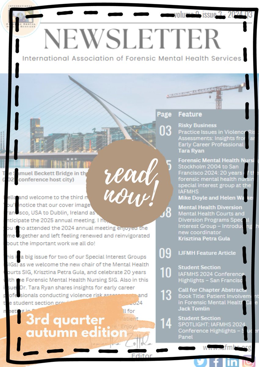 ✨Please enjoy the newest edition of the IAFMHS newsletter! Our newsletters are available to everyone so feel free to share this with your colleagues and friends:
shorturl.at/CKIx1
As always, we welcome feedback, comments, suggestions, and contributions for future issues!✨