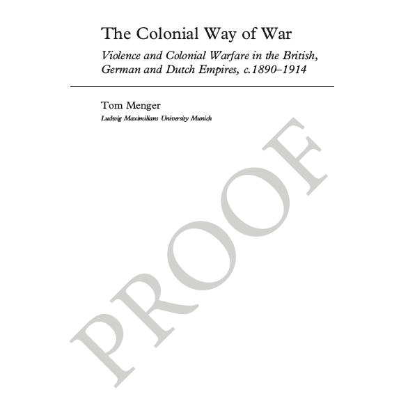 Sent the proofs of my book back to the publisher. Publication should now be in a couple months!