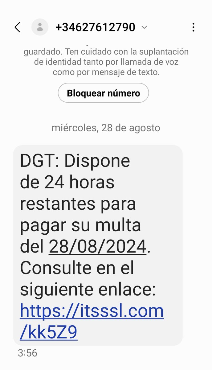 Val_Terreta's tweet photo. Cuidado con este número es estafa, se hacen padar por la DGT. https://t.co/jAH3CnSnXk