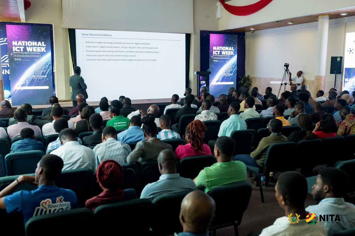 NITAGhana's tweet photo. Highlights from yesterday, Day Two of The Maiden National ICT Week. We had a Demonstration from IOT STEM of @KofiAnnanICT and a very wonderful presentation from @innovareafrica one of our sponsors.
#NationalICTWeek24 #NICTW #NationalICTWeek #NITAGhana #Tech https://t.co/0oMnHXPBQv
