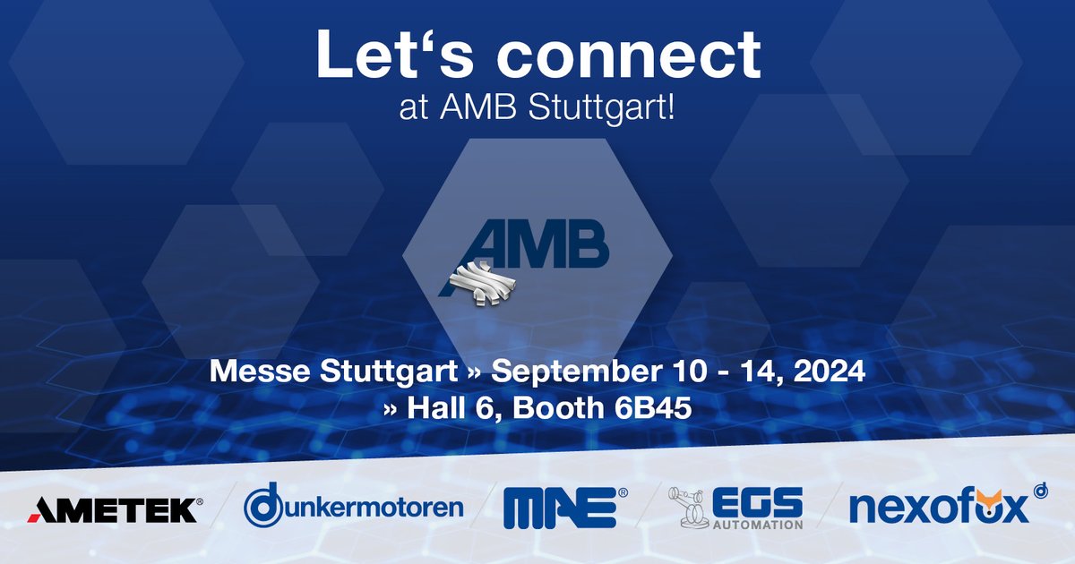 🔧 Let's Connect auf der AMB in Stuttgart, erleben Sie die Automation von morgen!

📅 10. - 14. September 2024
📍 Halle 6, Stand 6B45

Wir freuen uns auf Sie!

#egsautomation #ametek #amb2024 #metallbearbeitung #industrie40 #automation #robots #sumo #easyplex #nexofox #tradeshow