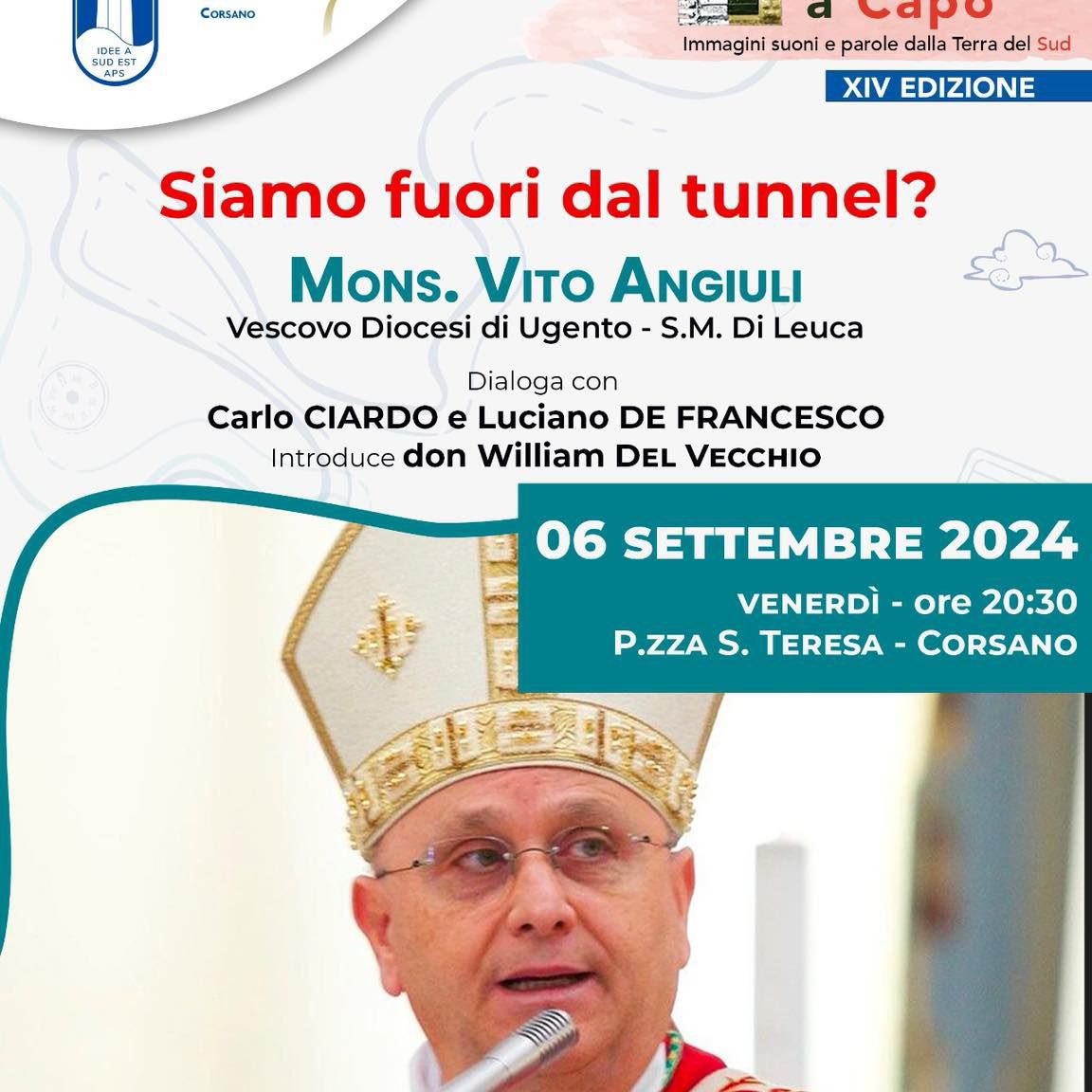 📆 Venerdì 6 settembre
🕦 20:30
📍 Corsano (Le)
#tiraccontoacapo #ideeasudest #vitoangiuli
