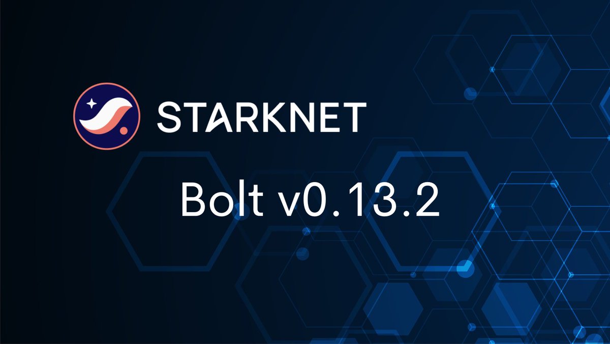 The D-day: <a href="/Starknet/">Starknet (BTCFi arc)</a> Bolt v0.13.2

Today is a special day for the Starknet ecosystem in general, with perks of an updates to mark a new beginning for Starknet.

🧵Let's get started to explore the perks of updates...