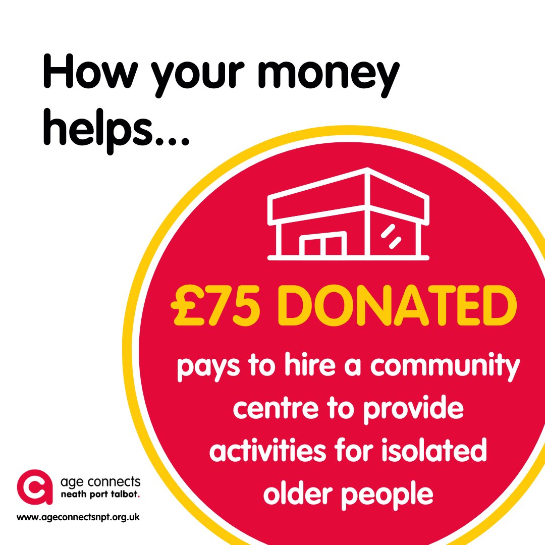 A lot of our clients don't get to speak to another person for long periods of time. 

Hosting local events for older people makes the biggest difference in helping to end isolation and give them the independence they so want and deserve. 

ageconnectsnpt.org.uk/donate
