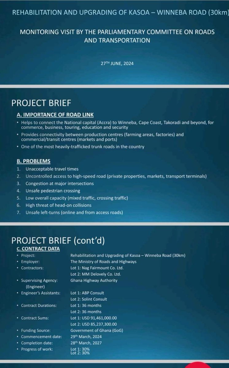 NanaDarko__'s tweet image. Inspection of the road development on the Kasoa - Winneba Road Dualization Project by Hon. Asenso-Boakye, Roads and Highways Minister and Hon. Amin Adam, Finance Minister.

#RoadsForDevelopment
#ItIsPossible