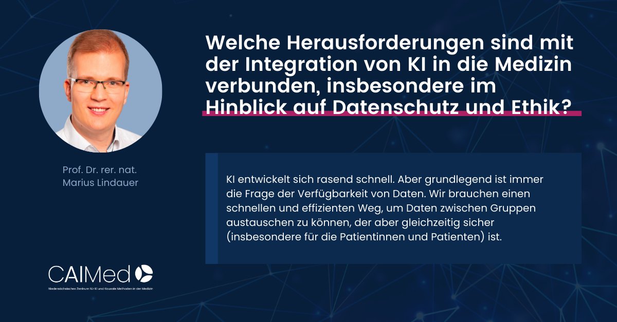 CAIMed (@caimed_de) on Twitter photo ❓ 𝟯 𝗙𝗿𝗮𝗴𝗲𝗻 𝗮𝗻...
...Prof. Dr. rer. nat. Marius Lindauer (@LindauerMarius), Professor für Maschinelles Lernen an der Leibniz Universität Hannover (<a href="/LeibnizUni/">Leibniz Uni Hannover</a>) und Leiter des 𝗜𝗻𝘀𝘁𝗶𝘁𝘂𝘁𝘀 𝗳ü𝗿 𝗞ü𝗻𝘀𝘁𝗹𝗶𝗰𝗵𝗲 𝗜𝗻𝘁𝗲𝗹𝗹𝗶𝗴𝗲𝗻𝘇.
#AIinHealthcare #AutoML ❓ 𝟯 𝗙𝗿𝗮𝗴𝗲𝗻 𝗮𝗻...
...Prof. Dr. rer. nat. Marius Lindauer (@LindauerMarius), Professor für Maschinelles Lernen an der Leibniz Universität Hannover (<a href="/LeibnizUni/">Leibniz Uni Hannover</a>) und Leiter des 𝗜𝗻𝘀𝘁𝗶𝘁𝘂𝘁𝘀 𝗳ü𝗿 𝗞ü𝗻𝘀𝘁𝗹𝗶𝗰𝗵𝗲 𝗜𝗻𝘁𝗲𝗹𝗹𝗶𝗴𝗲𝗻𝘇.
#AIinHealthcare #AutoML