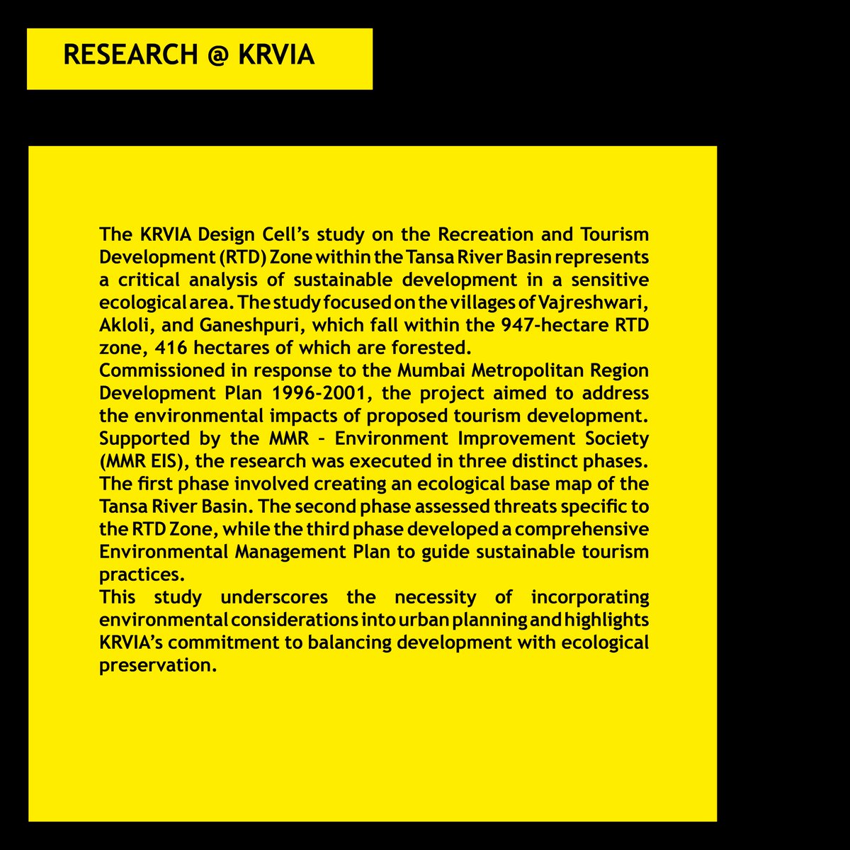 KrviaNews's tweet image. KRVIA Research and Development Cell
Environment Management Plan for the Geo-Thermal Zone of the Tansa River Basin, 2008

#krvia #krviaresearch #krviamasters #postgraduatestudies #urbandesign #urbanconservation #researchtimeline #designcell #mumbaicity #urbanstudies #urbanism