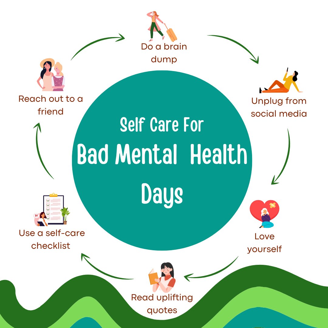 npowersa's tweet photo. We have all expeirnces a bad mental health day. But how do you manage it and process how you are feeling? Here are a few self care tips for managing a bad mental health day. 

#badmentalhealthday 
#selfcaretips 
#youarenotalone https://t.co/6LIUVW4tKf