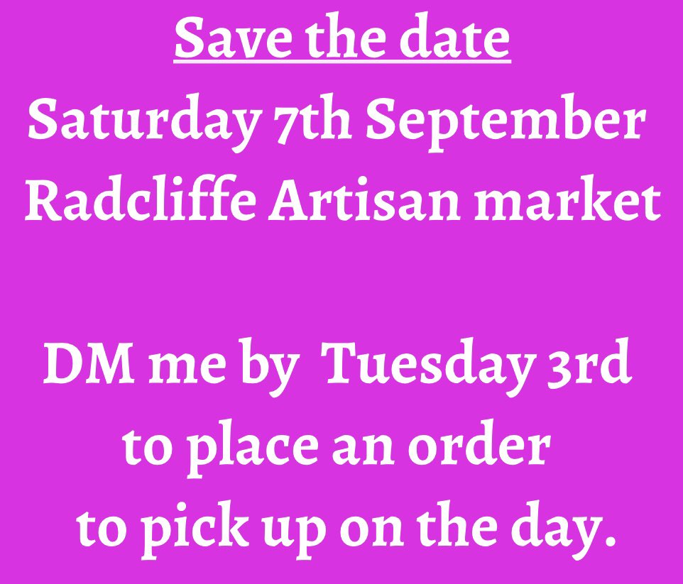 alwaystimefora's tweet image. Next Saturday, I’ll be back at Radcliffe artisan market. DM by Tuesday 3rd to place an order to pick up on the day. #brownies #homemade #blondies #rockyroad #tastytreats #whitefield #bury #prestwich #sunnybank #radcliffe #unsworth #ramsbottom #rawtenstall #tottington #ainsworth