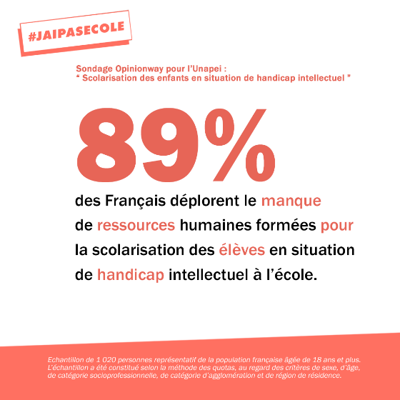 1/2 🟠🚨 Rentrée scolaire : 9 français sur 10 déplorent le manque de ressources humaines nécessaires à la scolarisation des enfants en situation de #handicap intellectuel. (Sondage <a href="/opinionway/">OpinionWay</a>) 

Si les français le savent, le gouvernement ne saurait l’ignorer ! #Jaipasecole