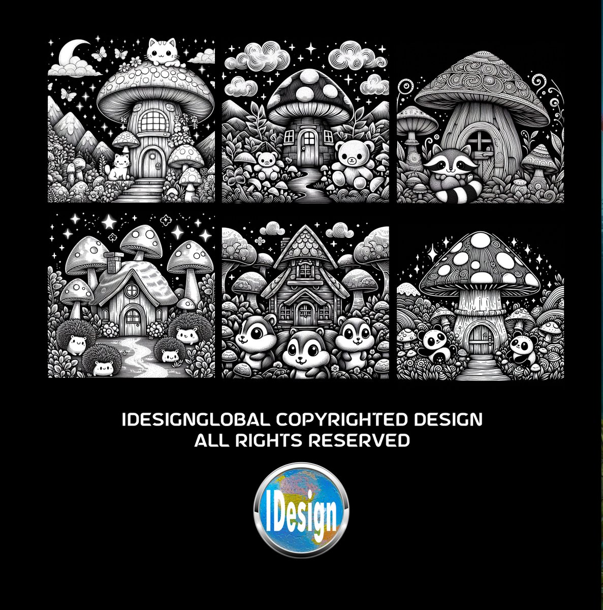 IDesignGlobal's tweet image. Get ready for enchanting mushroom cottages with adorable animals! Comment if you&apos;re excited! This coloring book will be available on Amazon in a few days. Stay tuned!
#MushroomCottages #KawaiiAnimals #ScratchboardArt #AdultColoringBooks #FantasyColoring #ArtTherapy #IDesignGlboal