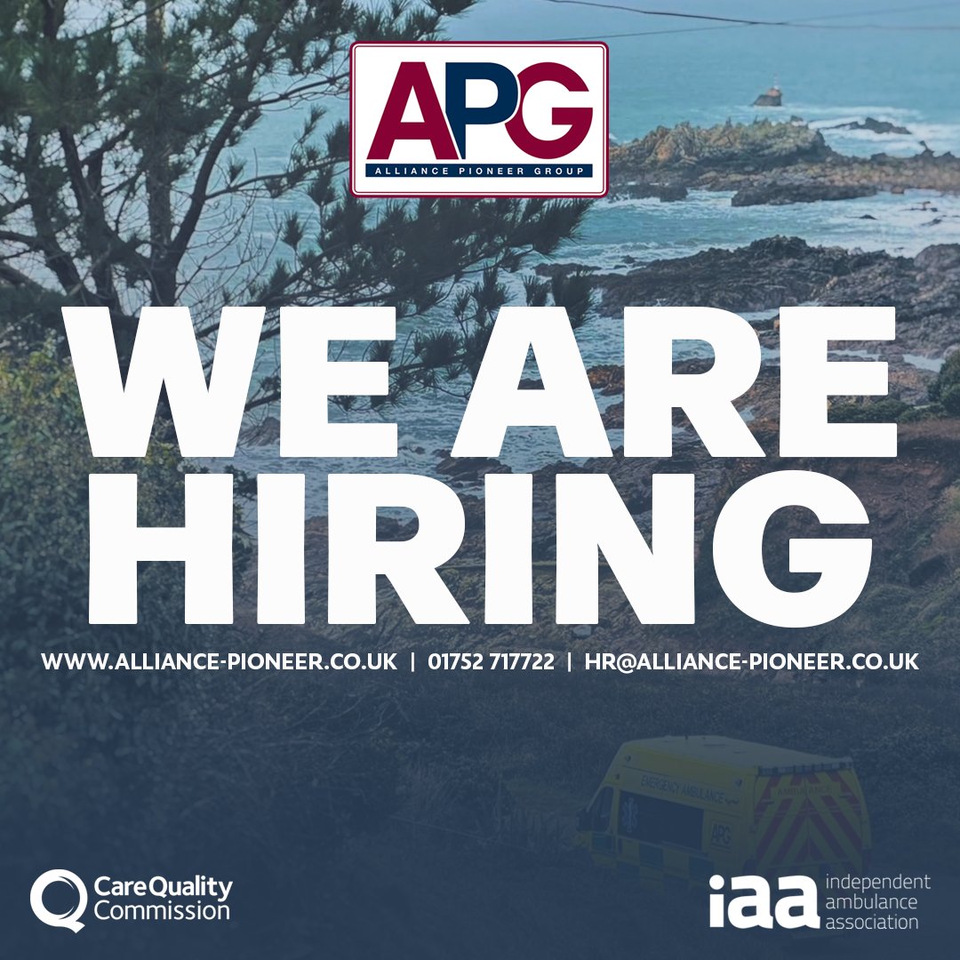 Alliance Pioneer Group (@alliancepguk) on Twitter photo π¨ Unlock your potential with #TeamAPG today! We're looking for Paramedics, Ambulance Technicians, and Emergency Care Assistants to join our team!
Contact us on 01752-717722 or by email at hr@alliance-pioneer.co.uk to apply or learn more! π¨ Unlock your potential with #TeamAPG today! We're looking for Paramedics, Ambulance Technicians, and Emergency Care Assistants to join our team!
Contact us on 01752-717722 or by email at hr@alliance-pioneer.co.uk to apply or learn more!
