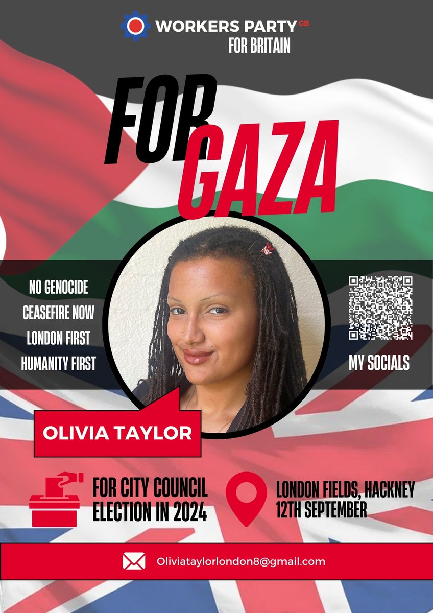 WorkersPartyGB's tweet photo. Our councillor candidate for London Fields | Hackney Olivia Taylor is on the election trail to make a real difference for the community.

If you can lend a hand on the ground, contact oliviataylorlondon8@gmail.com

If you can contribute to Olivia's electoral fundraiser, please give what you can:
https://t.co/XD2NGbDVyV

#London #Hackney #LondonFields #ByElection #WorkersPartyGB