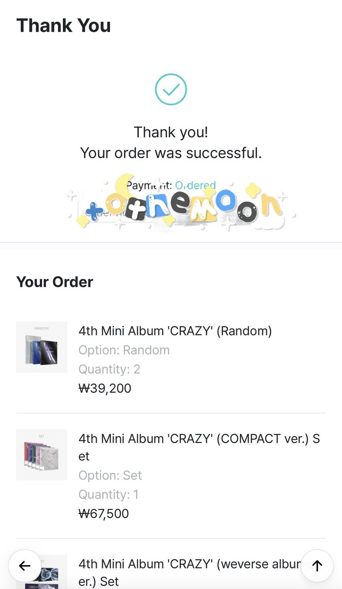 tothemooooon_'s tweet photo. LE SSERAFIM Crazy ⚡️

— หลักฐานการกดอัลบั้มค่า เว็บแจ้งจัดส่ง 30/8 - 6/9 นะคะ ส่งเรือระยะเวลา 15-20 วันถึงไทย ส่งแอร์ระยะเวลา 5-7 วันถึงไทยค่า ♡♡♡ 

#ทดมอัพเดต https://t.co/aQCIeqD4MR