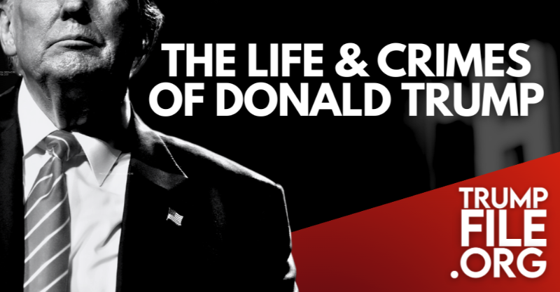 TrumpFile's tweet photo. With over 1,000 events and counting, Trump File is the most comprehensive timeline of Donald Trump's crimes and corruption. Give us a follow, and use the link below to help us reach more voters before Election Day!