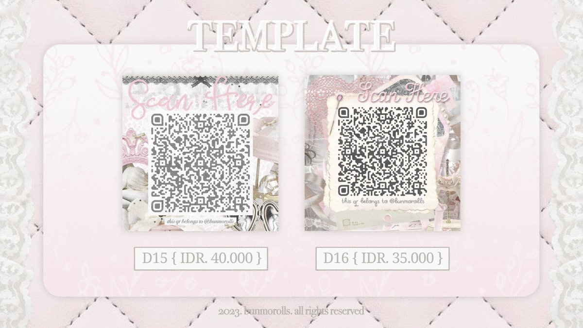 bunmorolls's tweet photo. help RT? timakaci!

haalo, aku ada 4 template qr deco dalam bentuk IPV yang bisa ditake sekarang via dm. harganya tertera di pict. untuk tnc dan detailnya silahkan cek thread di bawah ini yaa! 🌷

#zonauang https://t.co/vmNtUMpavV