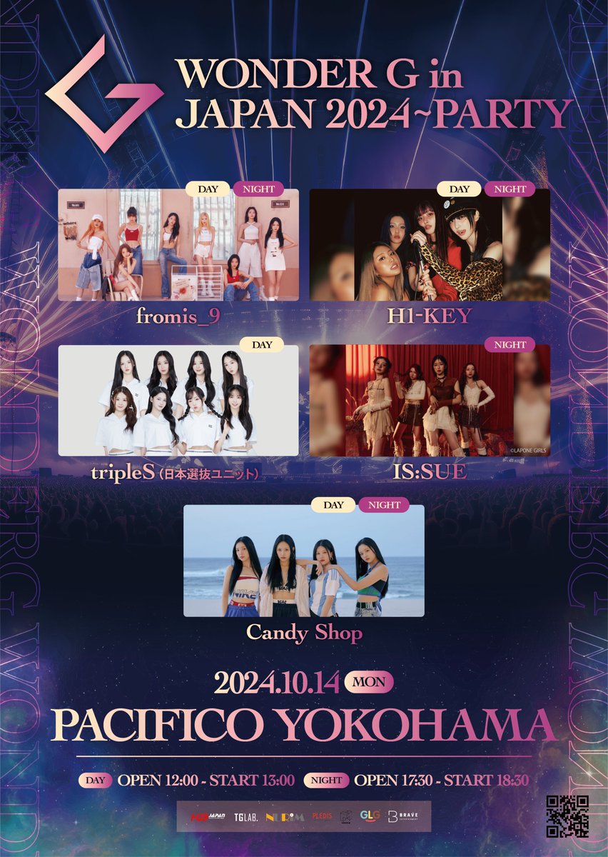 X_VOICEofficial's tweet photo. 【📣】
10月14日（月・祝）エネルギーあふれるガールズグループのステージ
『WONDER G in Japan 2024 – Party』
パシフィコ横浜にて開催決定👏✨

詳しい内容はこちら🔗https://t.co/pbzGGvXd2C

#WonderG #fromis_9 #H1KEY #tripleS #CandyShop #ISSUE https://t.co/Hkje5ZPqXk