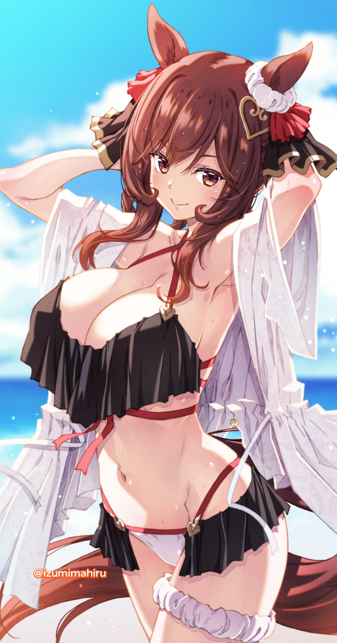手描きイラスト ウマ娘 ジェンティルドンナ 水着 ファンアート 泉まひる on X: 