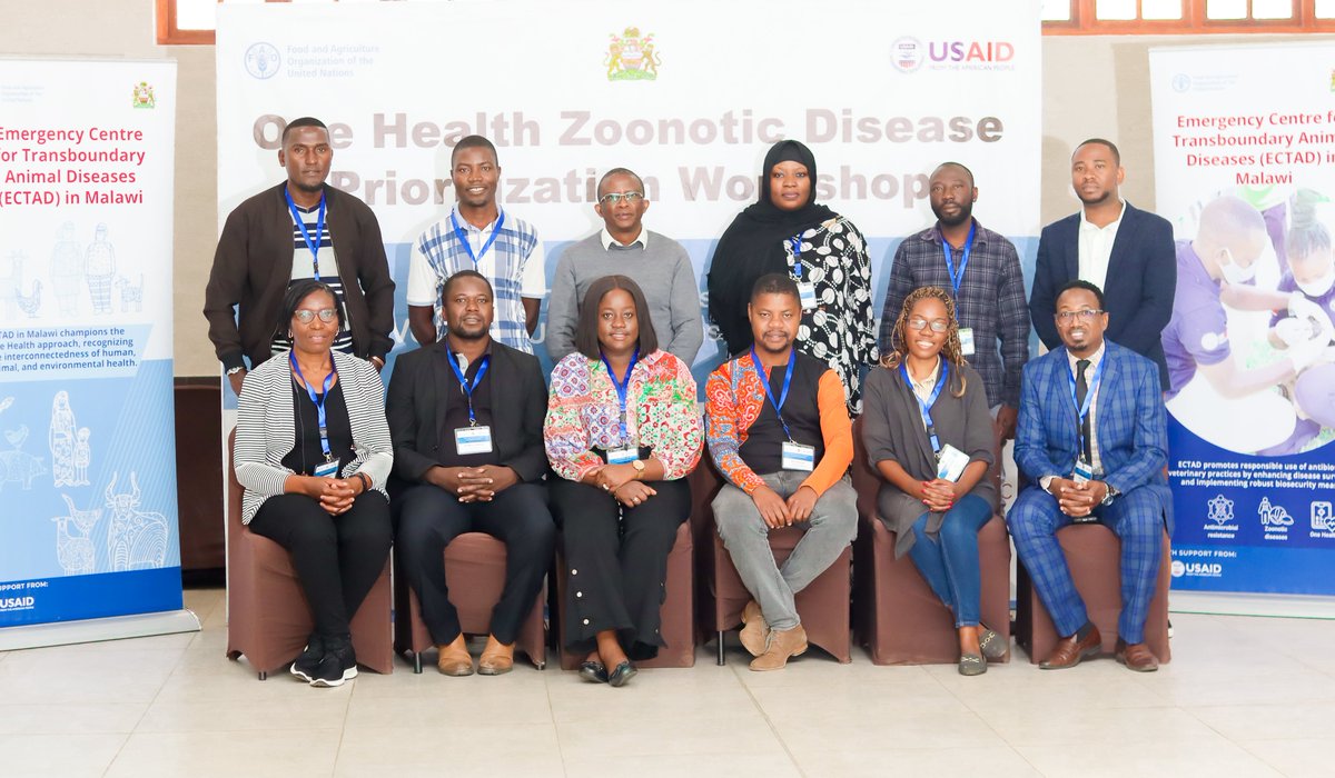 FAOMalawi's tweet photo. Bringing together expertise from Malawi's #OneHealth sectors, alongside partners from Africa CDC and FAO. Facilitators sharpening their skills for Zoonotic disease prioritization sessions. #Collaborating for a healthier future! #FAO #AfricanCDC #USAID https://t.co/hXVfScqAx8