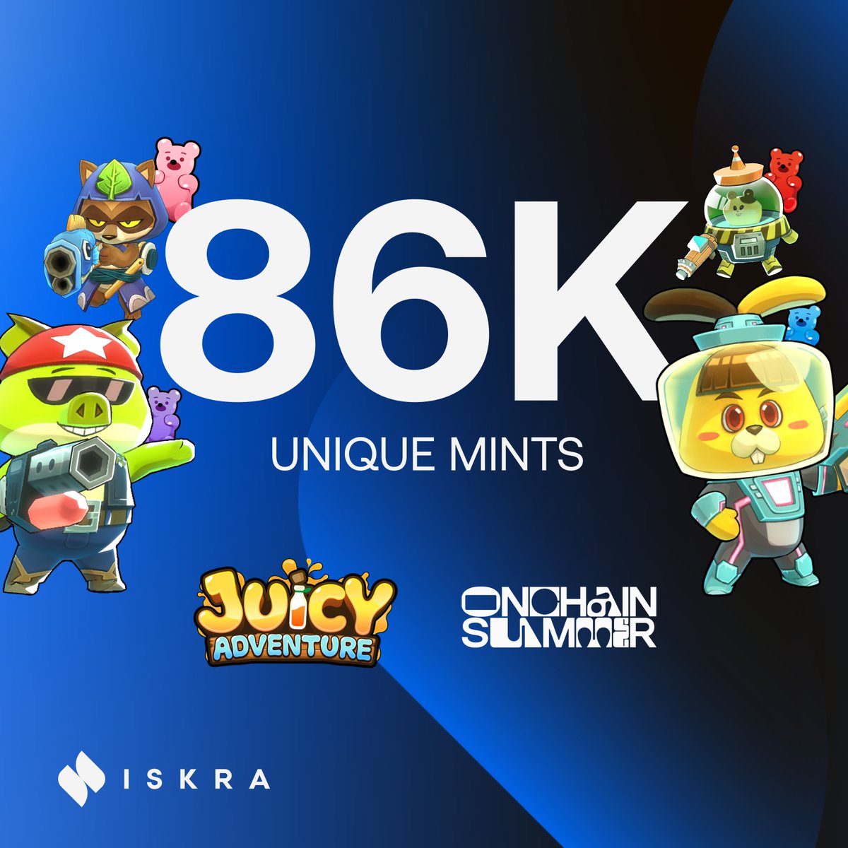 iskra_world's tweet photo. 86k unique mints and counting! 🔥

Don't miss this FREE MINT from @juicy_adventure for a chance to get a Juicy Pass WL and other exciting rewards. 🧃🎁

Mint your ✨Onchain Summer Juice Pack✨ now on @base before it's too late 👉🏻 https://t.co/Bt5NoACsum

⏳Ends August 31st, 11:59 PM PST