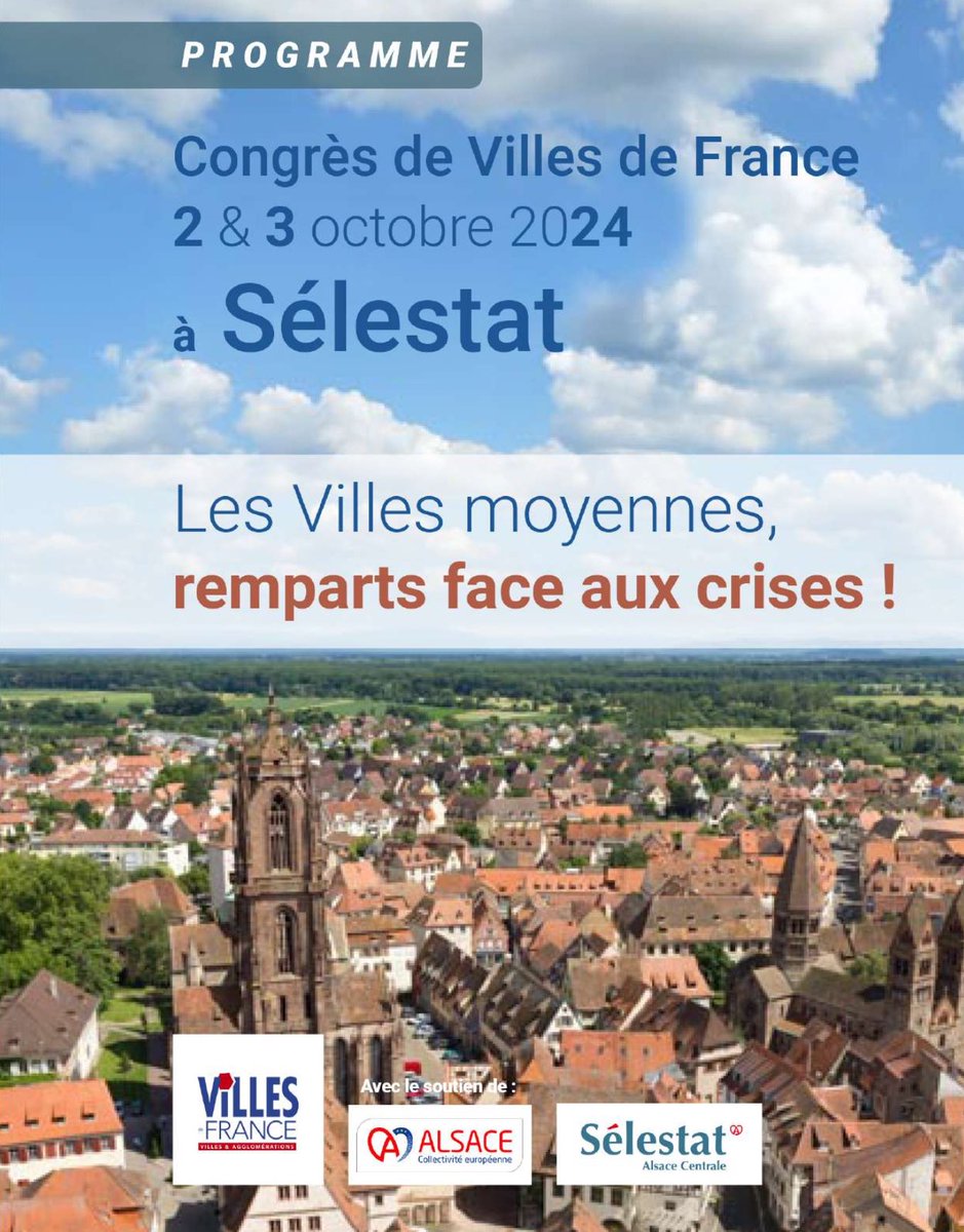 𝗟𝗘 𝗖𝗢𝗡𝗚𝗥𝗘̀𝗦 𝗔𝗡𝗡𝗨𝗘𝗟 𝗔𝗣𝗣𝗥𝗢𝗖𝗛𝗘 ! 🇫🇷

𝗝-𝟯𝟰 avant le congrès annuel de <a href="/VillesdeFrance/">Villes de France</a> ! 🤩 « Les Villes moyennes, remparts face aux crises » en thématique principale. 🗂️

📋 Inscrivez-vous : bit.ly/4bLHwvM