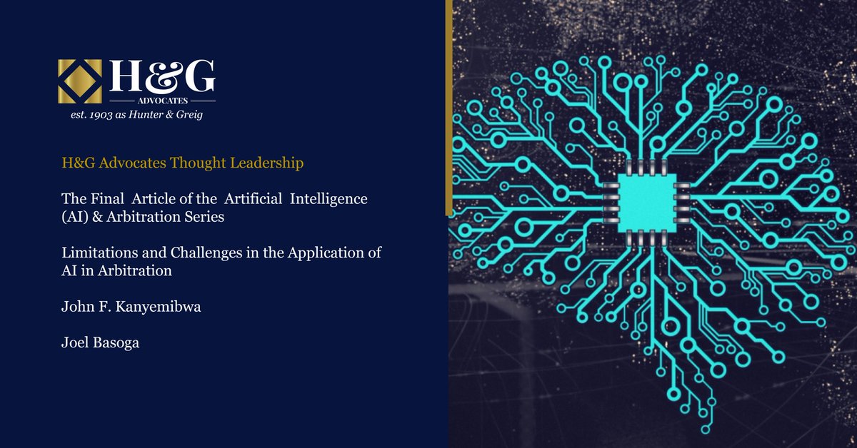 What are the legal and ethical challenges that may arise in the application of AI? In the third &amp; final article of our series on AI, <a href="/FKanyemibwa/">John F. Kanyemibwa</a>  and <a href="/JoelBasoga/">Joel Basoga</a> examine legal challenges that may arise in the application of AI in arbitration.
Read more: handgadvocates.com/insights/limit…