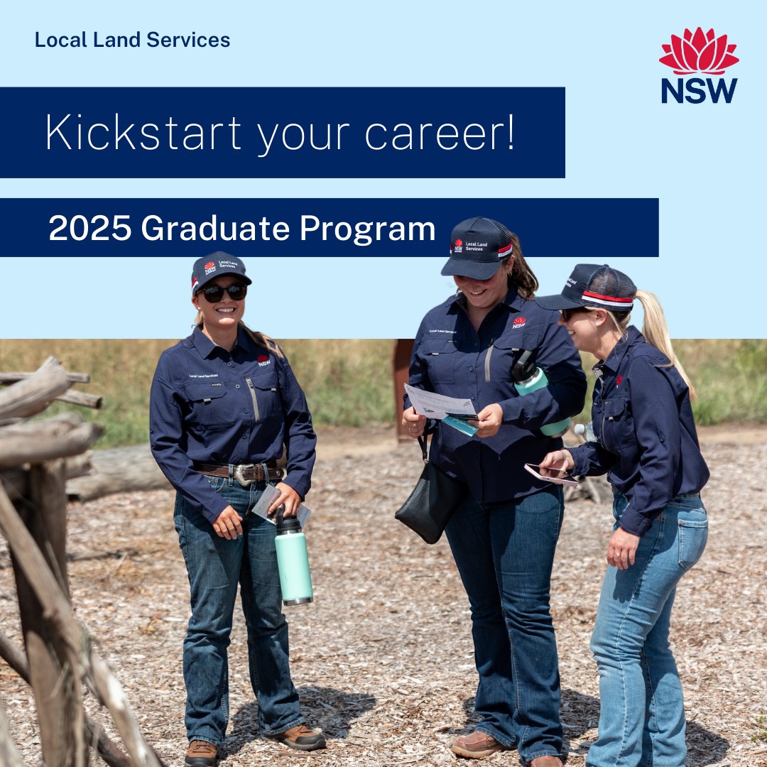 Are you a recent graduate in agriculture, natural resource management, or veterinary science? Join our 2025 graduate program for hands-on training, competitive pay, and professional growth in NSW! 🌾 🐄 
Applications close 15 September 2024. 
Visit bit.ly/4dEOinZ