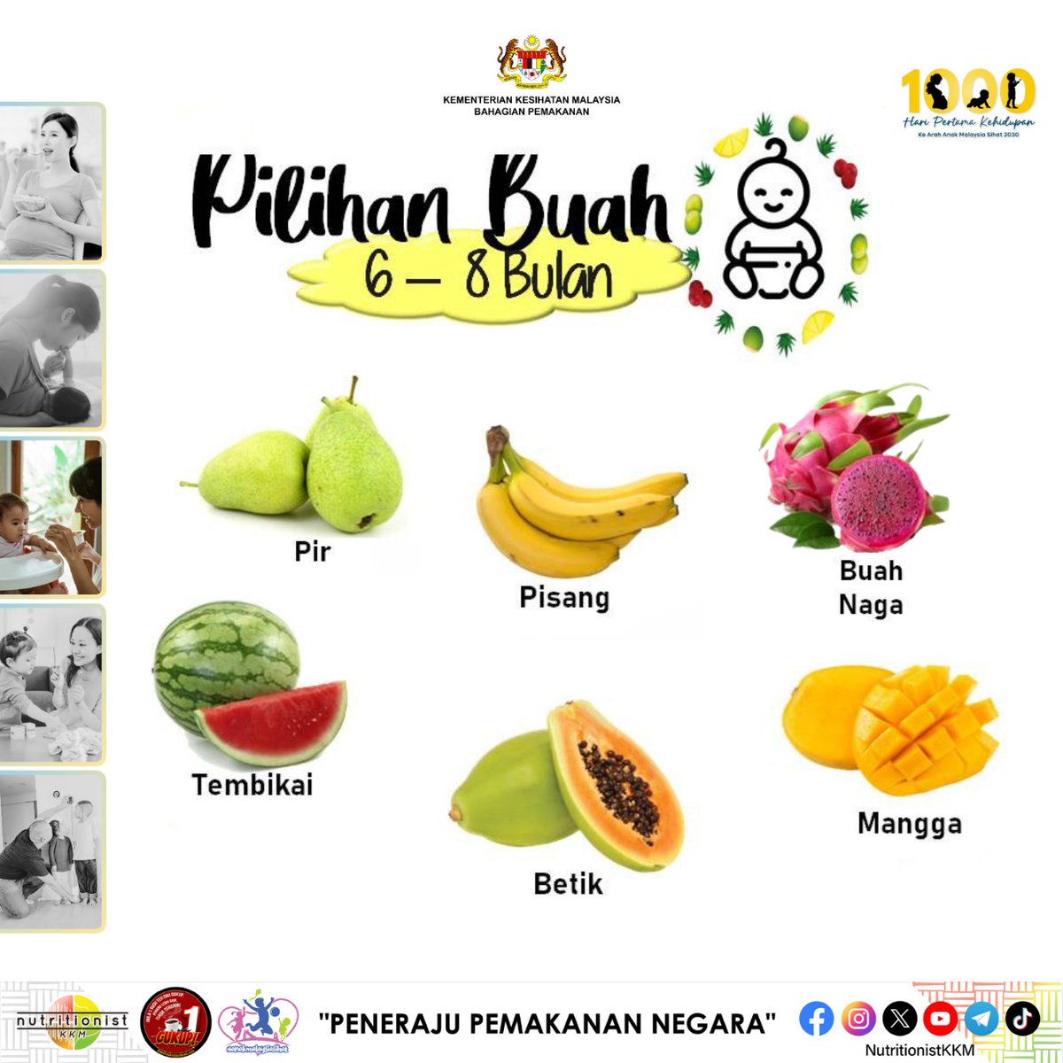 BhgPemakananKKM's tweet photo. BAYI SAYA DAH BOLEH MAKAN, TAPI NAK BAGI MAKAN APA?

Makanan pelengkap yang diberikan kepada bayi perlulah mengandungi pelbagai jenis kumpulan makanan bagi membekalkan tenaga, protein, vitamin dan mineral yang diperlukan oleh bayi. Pastikan bayi anda diberi makanan yang seimbang https://t.co/kREsbSj1P1