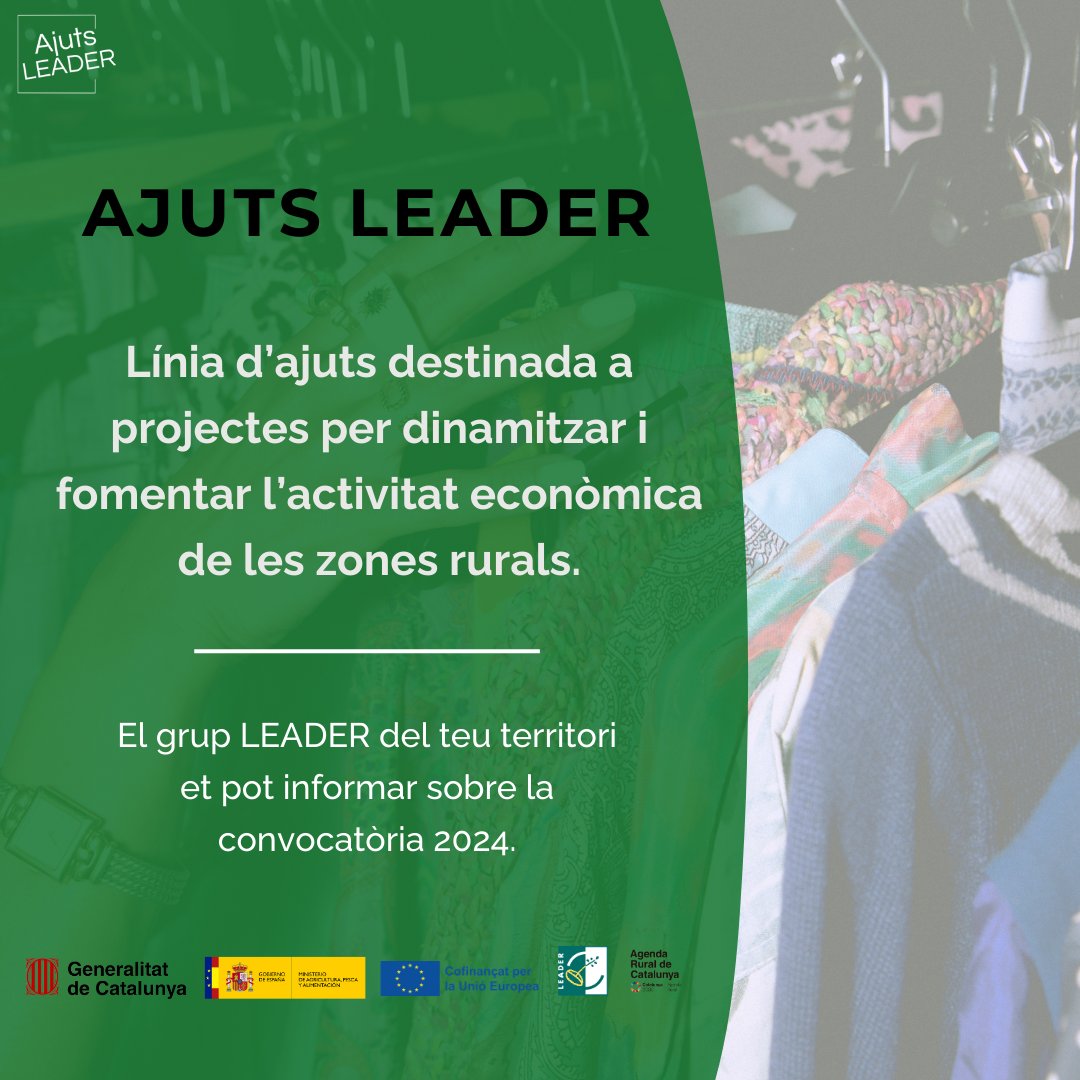Coneixes el programa #LeaderCat2327?
Una línia d’#ajuts destinada a projectes per dinamitzar i fomentar l’activitat econòmica de les zones rurals.

ℹ️ El grup LEADER del teu territori et pot informar sobre  la convocatòria 2024. 

👉 Consulta les bases a:
dogc.gencat.cat/ca/document-de…