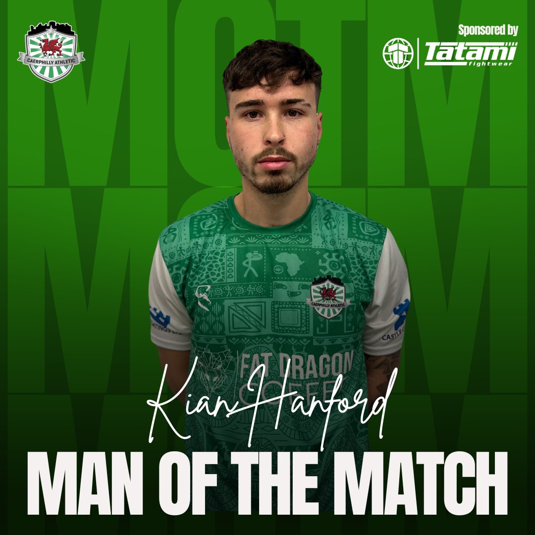 CaerphillyAthleticFC (@caerphillyafc) on Twitter photo ⭐️ MOTM ⭐️
From Saturdays game against @swanseaunifc was <a href="/Kianhanford17/">kian hanford</a> sponsored by <a href="/TatamiFightwear/">Tatami Fightwear</a>
#TheAs 💚 ⭐️ MOTM ⭐️
From Saturdays game against @swanseaunifc was <a href="/Kianhanford17/">kian hanford</a> sponsored by <a href="/TatamiFightwear/">Tatami Fightwear</a>
#TheAs 💚
