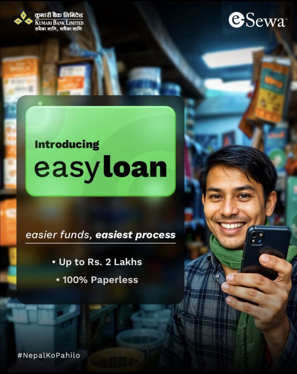 danield1's tweet photo. Being 1st is in our DNA at F1Soft Group. From launching Nepal’s 1st digital wallet to pioneering digital lending, we’re driven by impact, not just innovation. Introducing easyloan by eSewa—a new era of collateral-free, automated loans for agents. The pursuit continues! #easyloan https://t.co/NeP6LW4Mh3