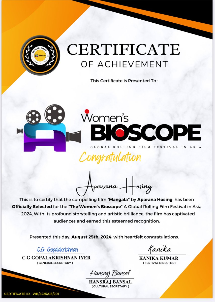 dir_aparana's tweet image. For Mangla (documentary)