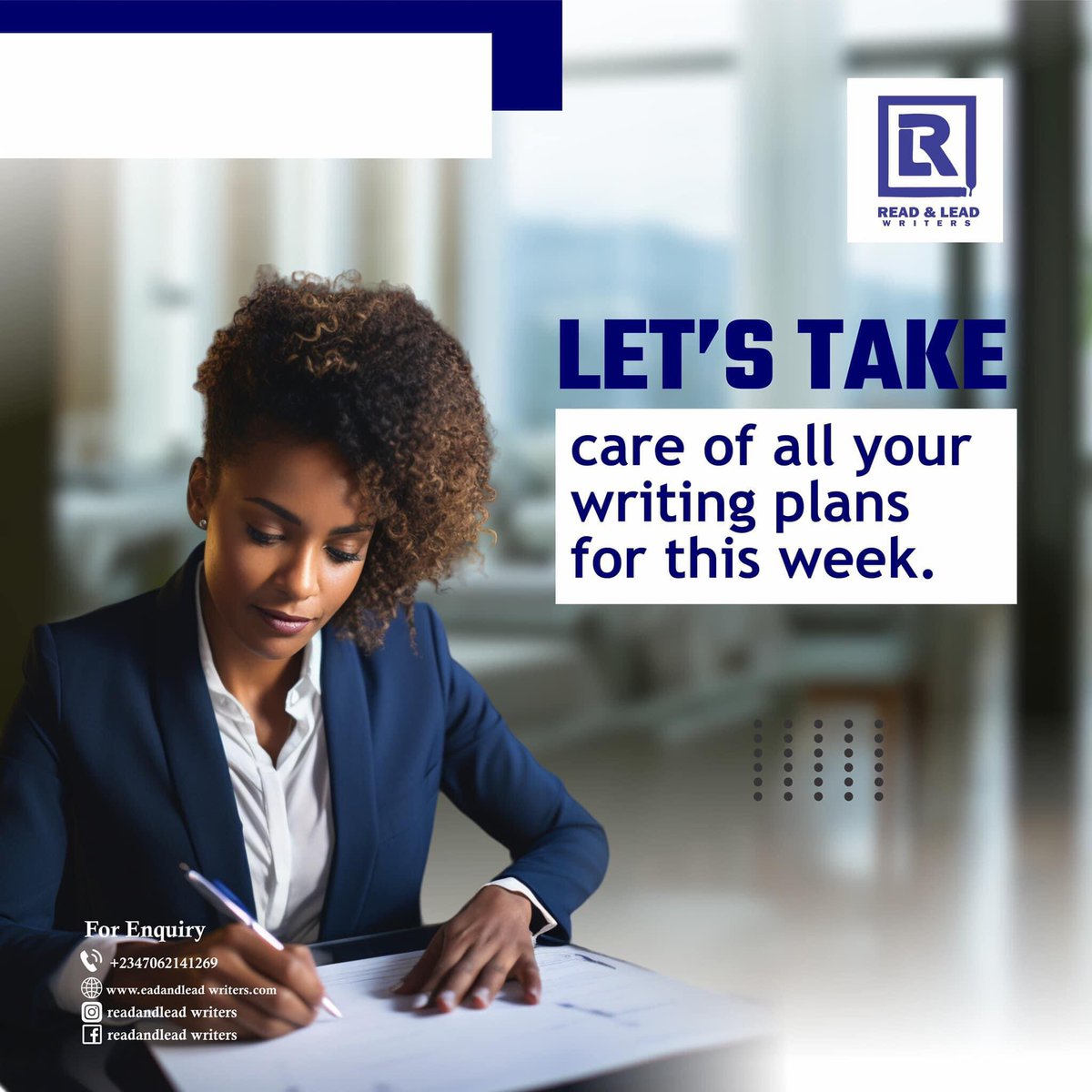 HANSOMEBRIGHT's tweet image. We want to take that stress away from you.

You can achieve all your writing goals with ease.

Let’s help you make it happen.

Call/WhatsApp 07062141269.

#GhostwritingExperts #Readandleadwriters #contentcreatorlife #businessplan #writingtips #contentmarketing #contentwriting