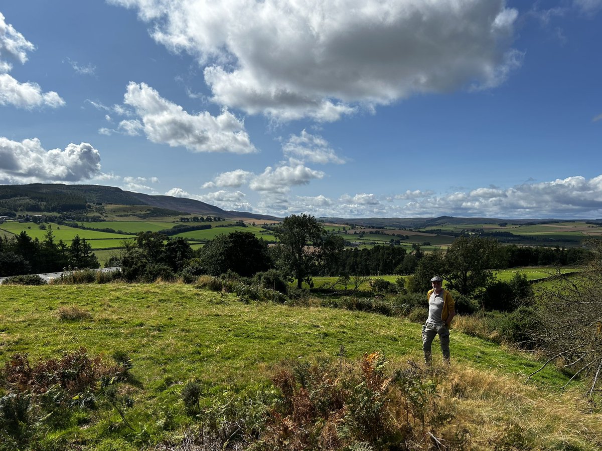 LikeOldTat's tweet photo. Never been excavated @Durotrigesdig 
This was stunning #Westhills and complete with a #StandingStone and #ironage livestock 😳😳
The miserable #TheCheviot in the distance.
#HillfortsWednesday https://t.co/QlN5ArbfGW