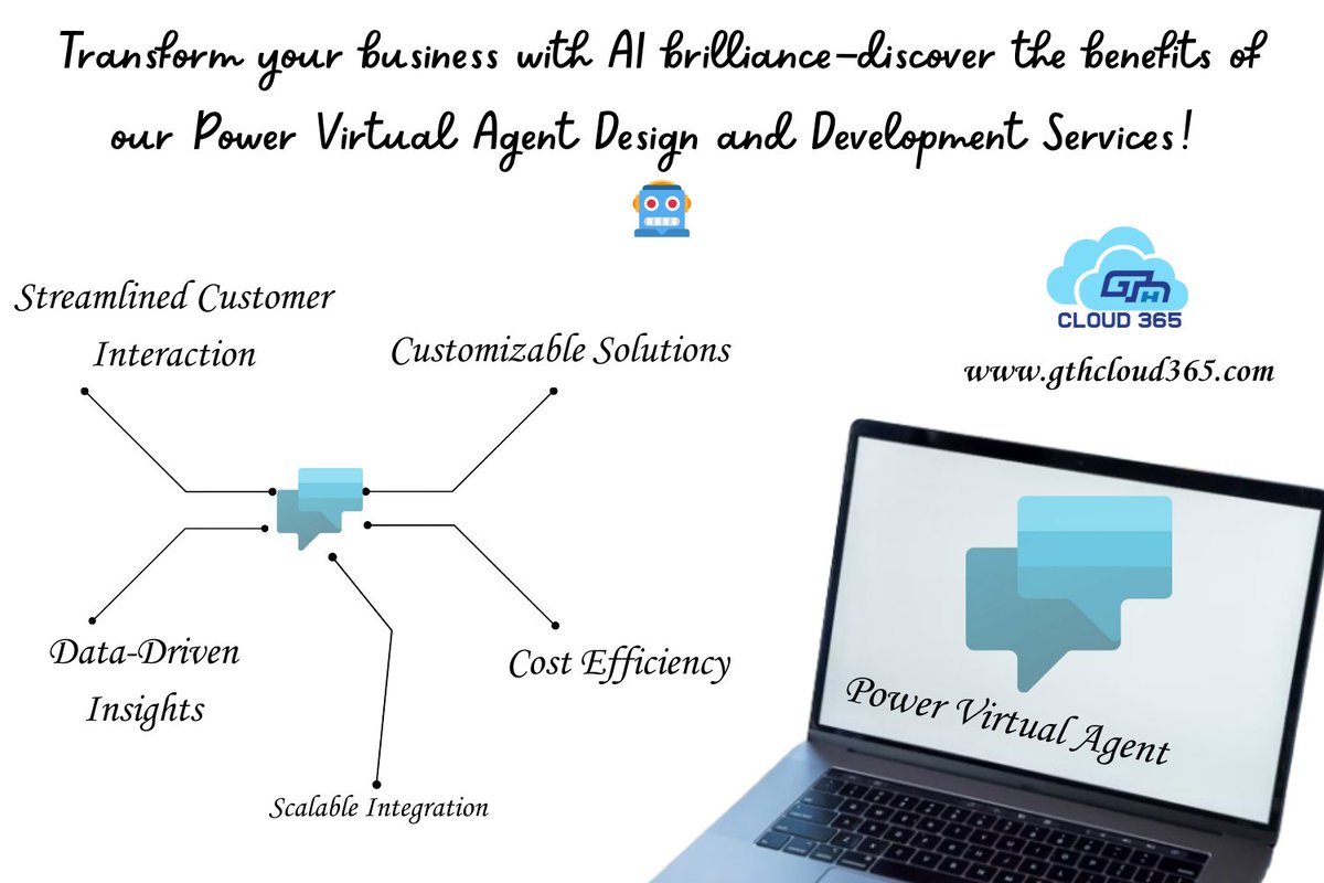 GTHCloud365's tweet image. 🚀✨ Elevate Your Business with Power Virtual Agent Design and Development Services! ✨🚀
Dive deeper into how our Power Virtual Agent Design and Development Services can transform your business by visiting gthcloud365.com/Power-Virtual-… today!
#PowerVirtualAgent #AIInnovation