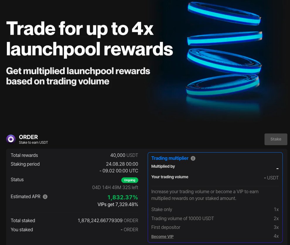 onelykim's tweet image. GM! we're doing @OrderlyNetwork launch pool after partnership!

Now the APR is 1,832% (If you are VIP, it's 7,329%) on @flipster_io 

If you're interested in getting most highest APR compared to @Bybit_Official @bitgetglobal, let's join here! 

#Launchpool #ORDER #APR1000