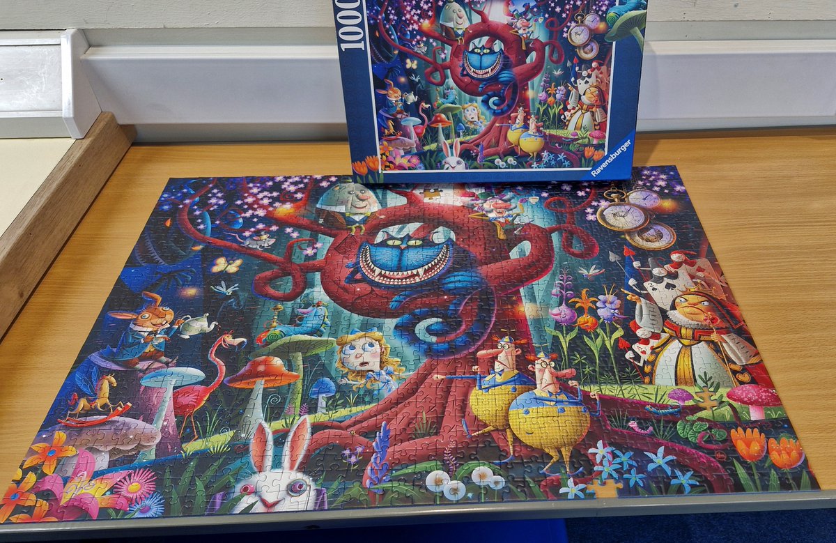 MontroseAcademy's tweet photo. Our Alice In Wonderland puzzle has been completed at last, although sadly we have a couple of missing pieces😢
Next up is London Landmarks, which was kindly donated by one of our lovely science teachers😀
#midfullness https://t.co/QI4gZb7Ycf