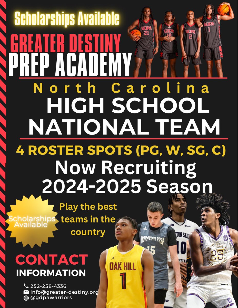 4 Scholarships Available for THIS SEASON!!