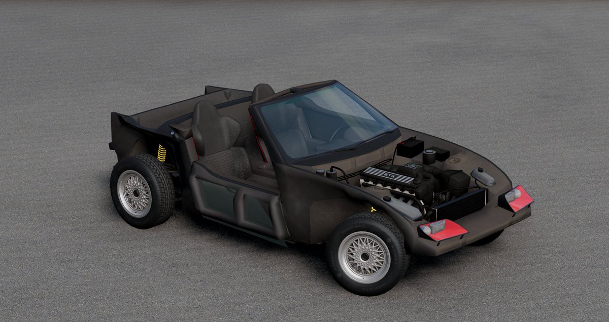 s2k_type_s's tweet photo. #BeamNG BMW・Z1モチーフのETK・K1 Modが登場。
実車で特徴的な下にスライドするドアはしっかりと再現され、パワーウインドウやルーフ開閉機構も備える。 https://t.co/MBIm8Mz8GA