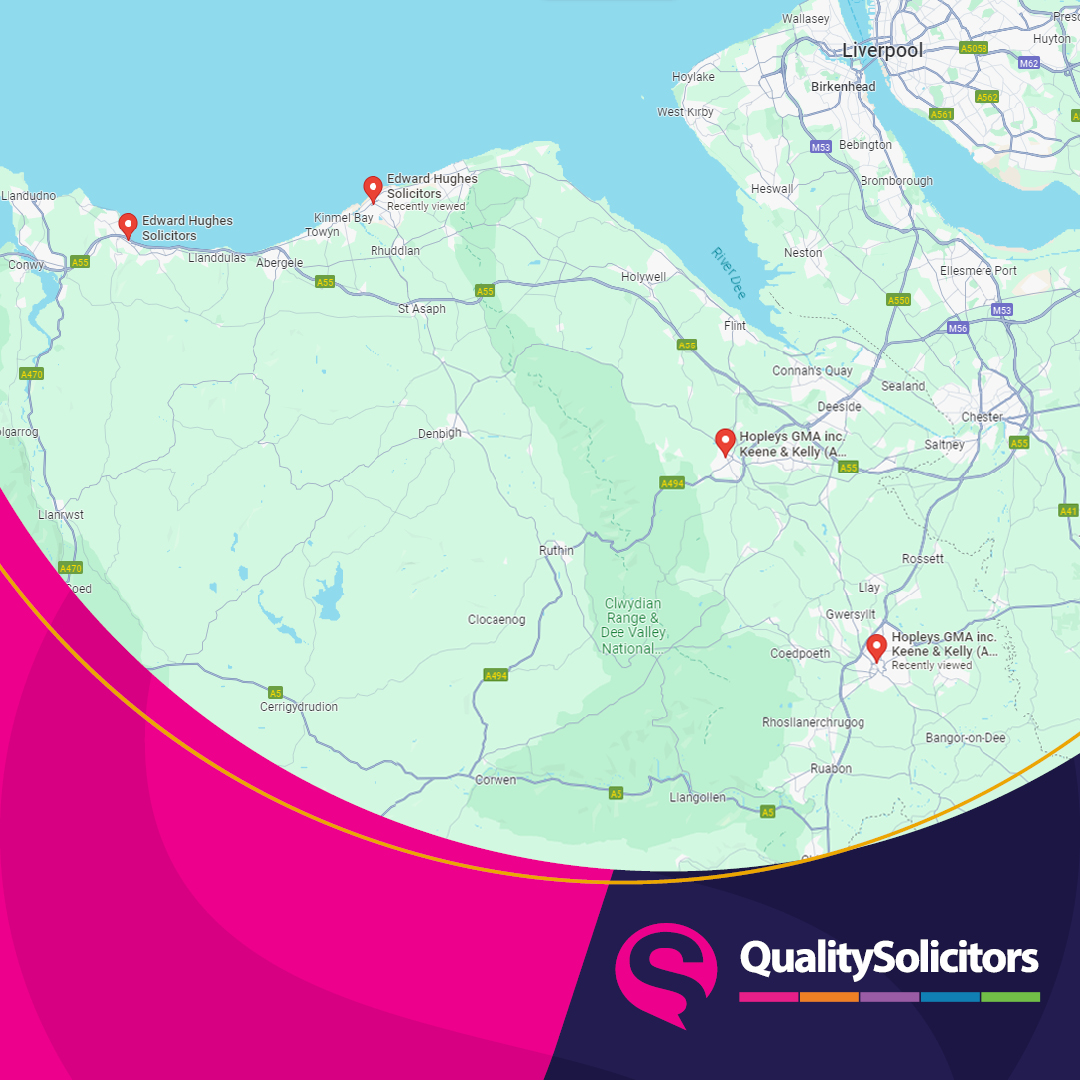 In North Wales and need a solicitor? 

We've got connections! 💼🕵️‍♂️ 

Drop us a line, and we’ll play matchmaker with the perfect legal team.

📱0808 196 3305
✉️enquiries@qualitysolicitors.com
 
 qualitysolicitors.com/contact?open