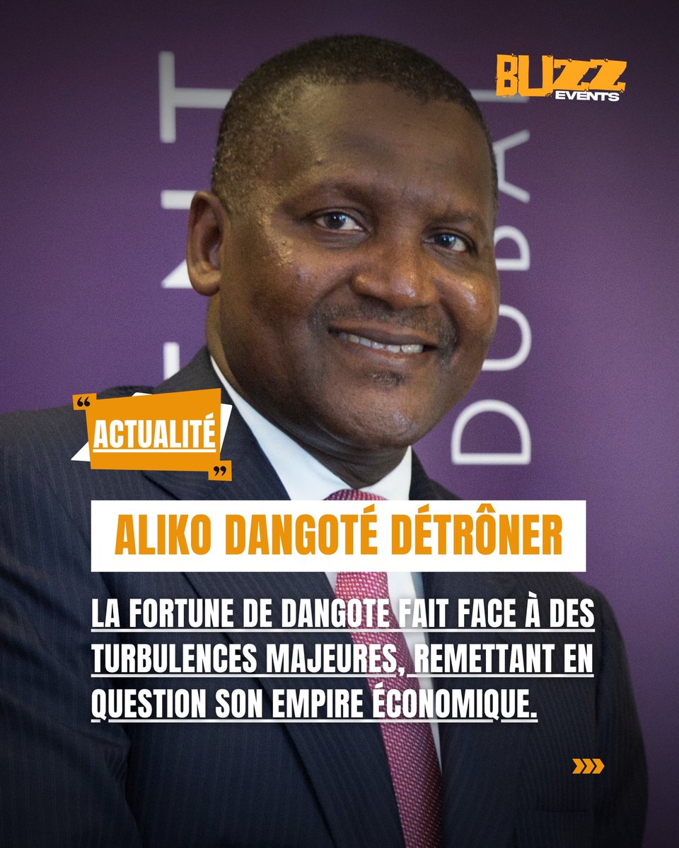 Buzz_Events01's tweet photo. ACTU : ALIKO DANGOTÉ N’EST PLUS LE PLUS RICHE D’AFRIQUE📉📊

Le milliardaire nigérian a été délogé de la première place continentale par le magnat sud-africain des produits de luxe #Johann_Rupert, d’après les magazines américains Forbes.
#BuzzEvents #new https://t.co/rwWt643rMM