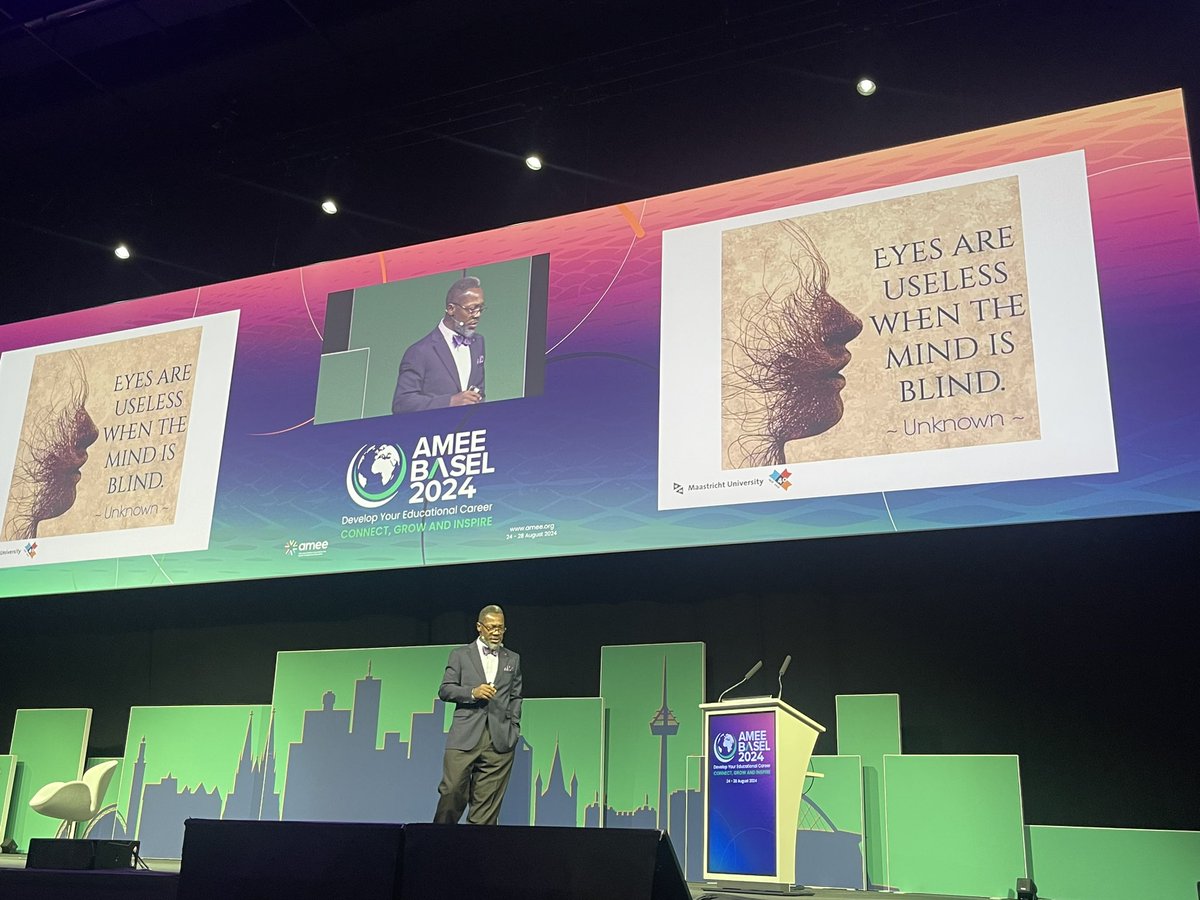 What a quote to think about from 3rd plenary speaker
#jamiubusari at #AMEE2024 
Have an open mind with a sight