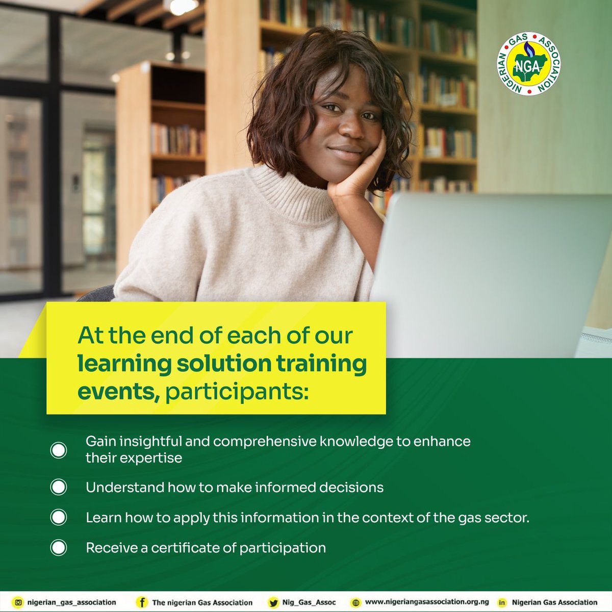 Nig_Gas_Assoc's tweet image. Don't miss out on our 2024 training events!
Each session offers an immersive learning experience with industry experts sharing insights to elevate your knowledge of the Nigerian gas industry.
#NGA #LearningSolutions #GasSector #ProfessionalDevelopment #Certification