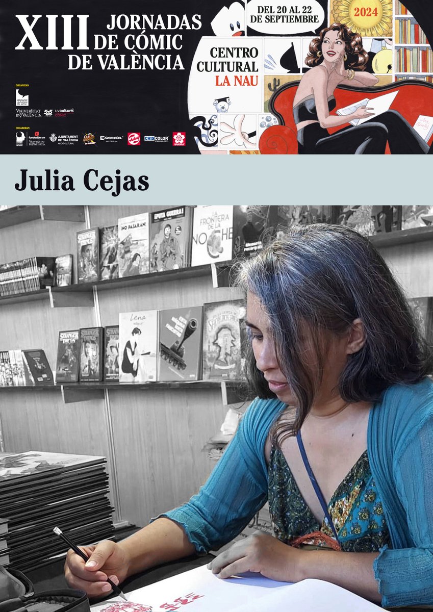 Anunciamos la presencia en las XIII Jornadas de Cómic de Valencia de la autora de "Hanami" @juliacejas_art   asovalcom.blogspot.com/2024/08/xiii-j…