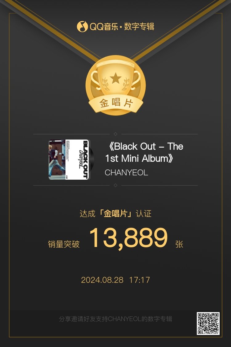 EXOLAceTeamPH's tweet photo. “Black Out” by #CHANYEOL is now certified gold on QQ Music in 17 minutes! https://t.co/SJBZaJRcKs