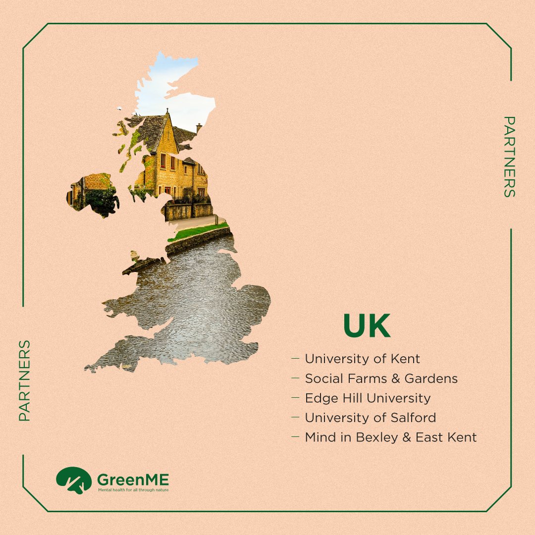 GreenME Project (@greenme_project) on Twitter photo Meet our UK team! 🇬🇧
<a href="/UniKent/">University of Kent</a> - WP4, geospatial studies & green infrastructure 🌳
<a href="/SalfordUni/">University of Salford</a> - environmental health & sustainability 🌿
Prof Howarth Edge Hill Uni - nature-based care 🌱
<a href="/EastKentMind/">East Kent Mind</a> - nature-based therapy support 🍃
@SFarms_Gardens - green care solutions Meet our UK team! 🇬🇧
<a href="/UniKent/">University of Kent</a> - WP4, geospatial studies & green infrastructure 🌳
<a href="/SalfordUni/">University of Salford</a> - environmental health & sustainability 🌿
Prof Howarth Edge Hill Uni - nature-based care 🌱
<a href="/EastKentMind/">East Kent Mind</a> - nature-based therapy support 🍃
@SFarms_Gardens - green care solutions